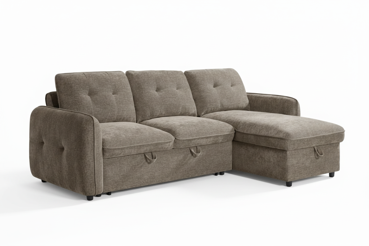 Moscow Universal L Shape Corner Sofa Bed Brown With Ottoman Storage Eastley | Kip | Quercioli | Barete | Metropolitan | Portobello | Aissa Style