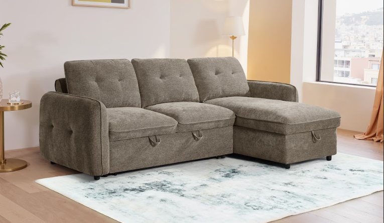 Moscow Universal L Shape Corner Sofa Bed Brown With Ottoman Storage Eastley | Kip | Quercioli | Barete | Metropolitan | Portobello | Aissa Style