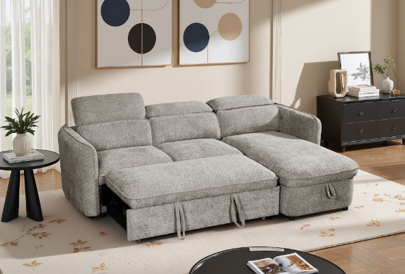 Capri Sofabed Universal Corner With Adjustable Headrests Grey Eastley | Kip | Quercioli | Barete | Metropolitan | Portobello | Aissa Style