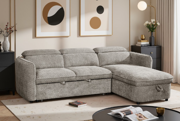Capri Sofabed Universal Corner With Adjustable Headrests Grey Eastley | Kip | Quercioli | Barete | Metropolitan | Portobello | Aissa Style