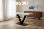Alessia Ceramic Dining Table White Ceramic Marble
