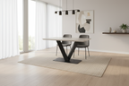 Alessia Ceramic Dining Table Grey Ceramic Marble