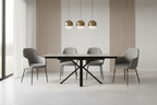 Amari Small Extending Table Grey Ceramic Marble