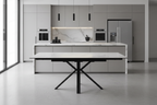 Amari Small Extending Table White Ceramic Marble