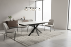 Amari Large Extending Table White Ceramic Marble