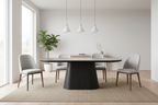 Bianca Oval Dining Table Black & Grey Sintered Stone