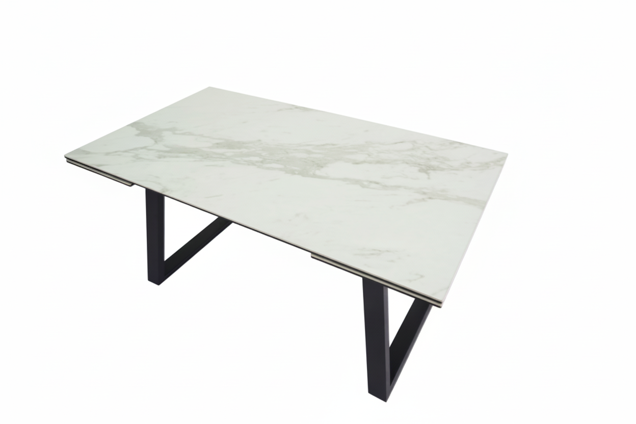 Dante Extending Table	White Ceramic