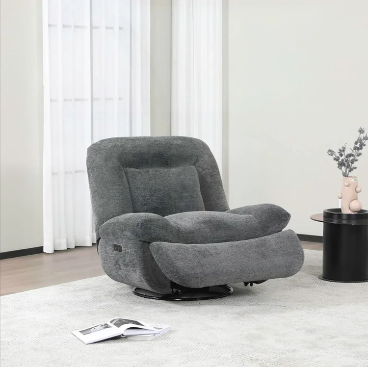 Ebba Rocker Swivel Recliner Dark Grey