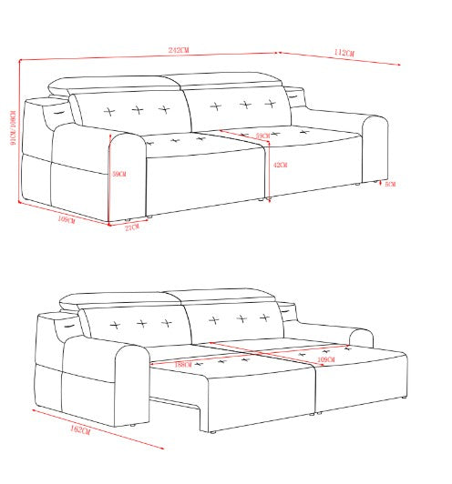 Harrison Electric Sofa Grey