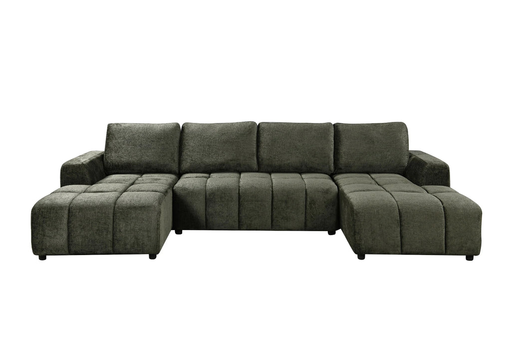 Shanghai Luxury Green U Shape Corner Sofabed