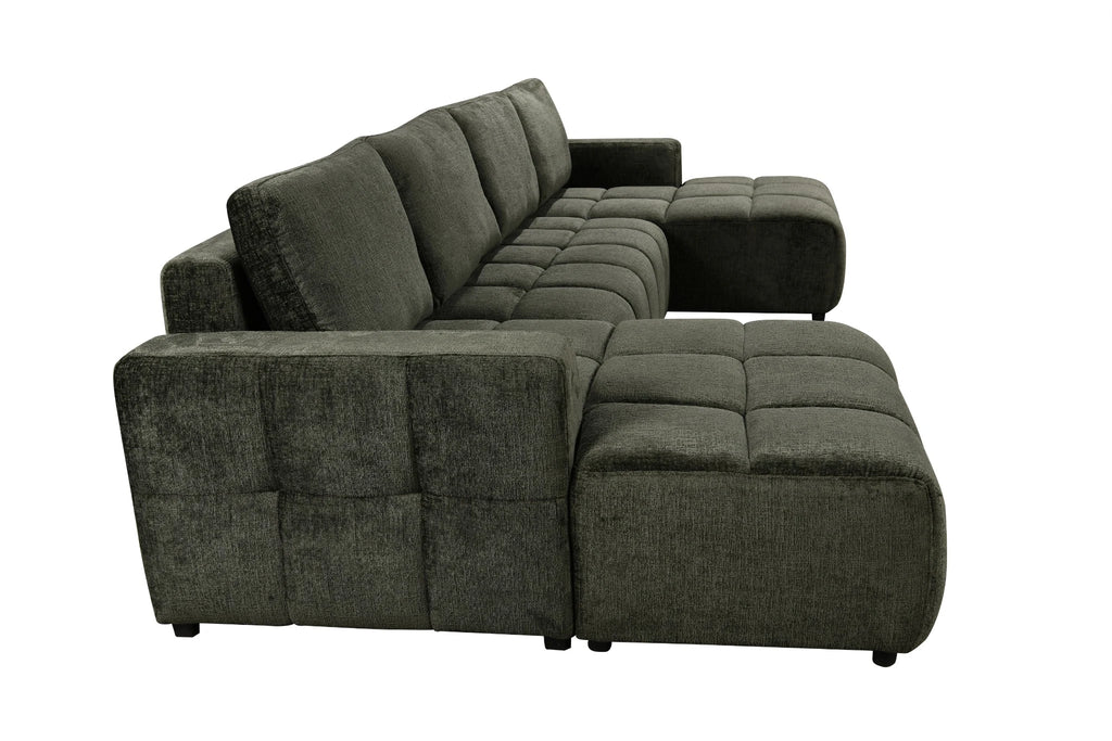 Shanghai Luxury Green U Shape Corner Sofabed