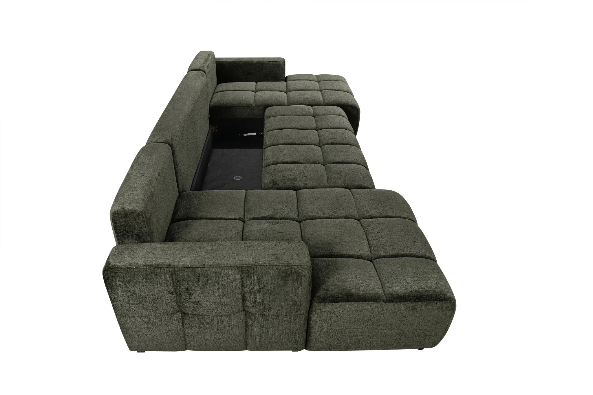 Shanghai Luxury Green U Shape Corner Sofabed