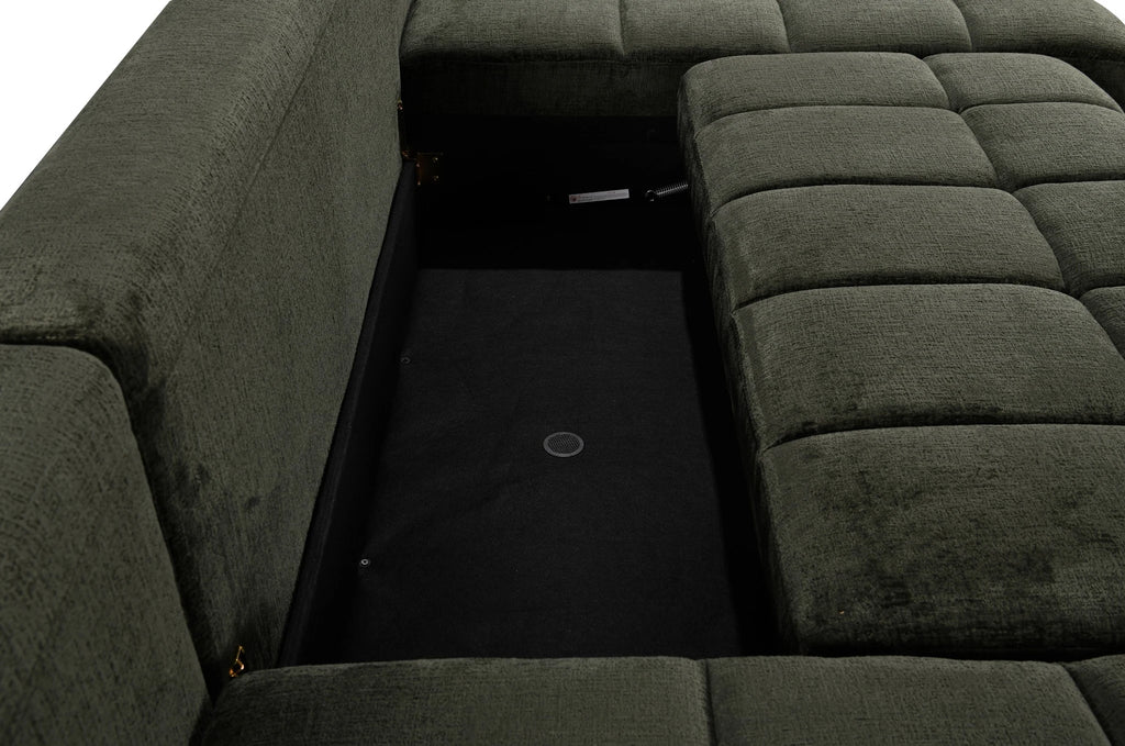 Shanghai Luxury Green U Shape Corner Sofabed