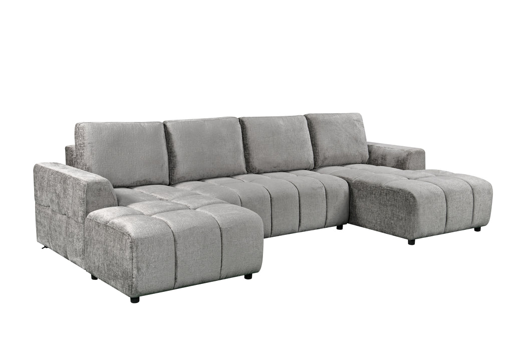 Shanghai Luxury Grey U Shape Corner Sofabed