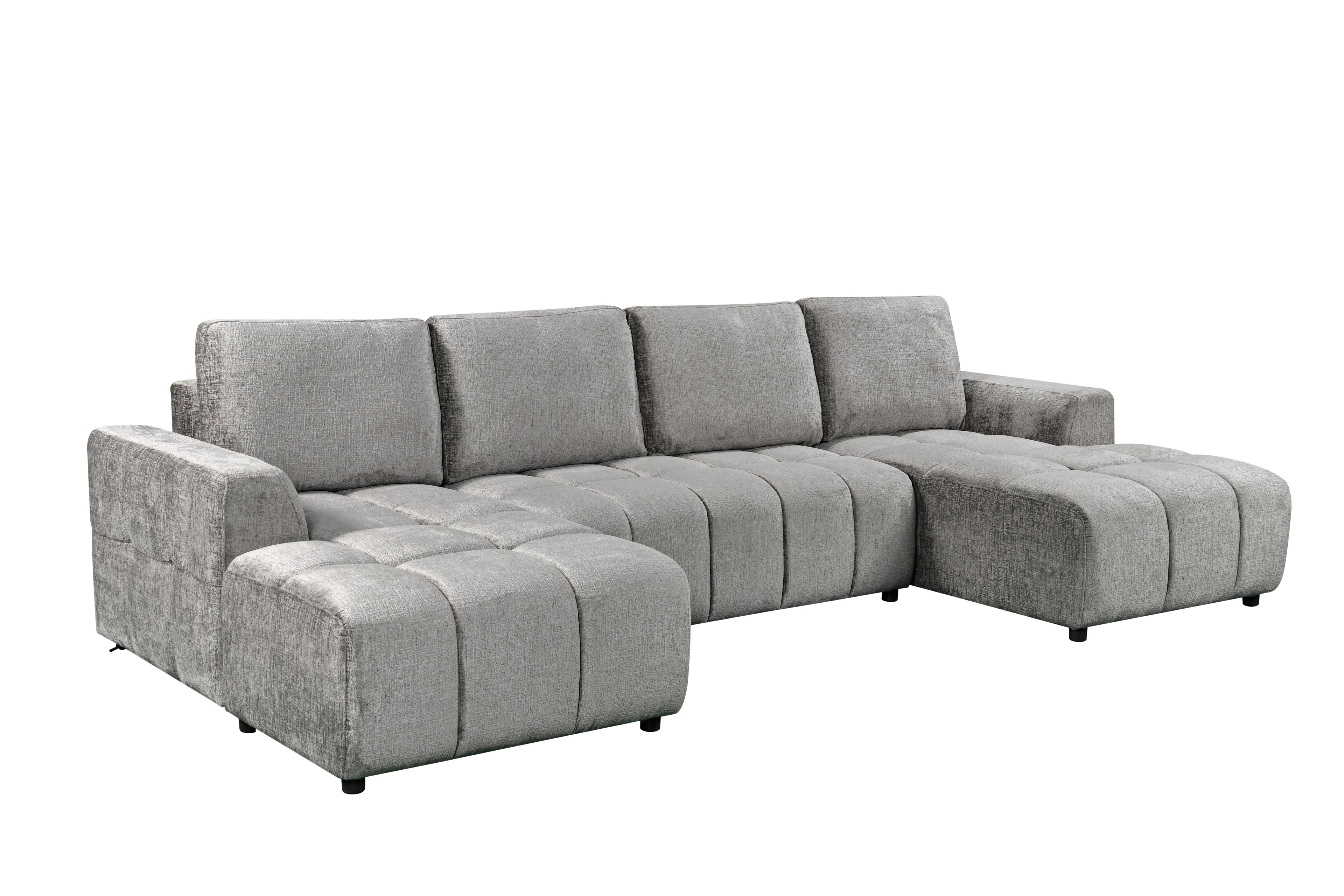 Shanghai Luxury Grey U Shape Corner Sofabed