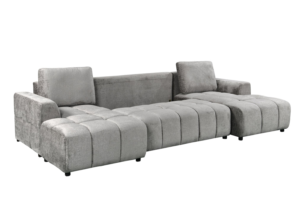 Shanghai Luxury Grey U Shape Corner Sofabed