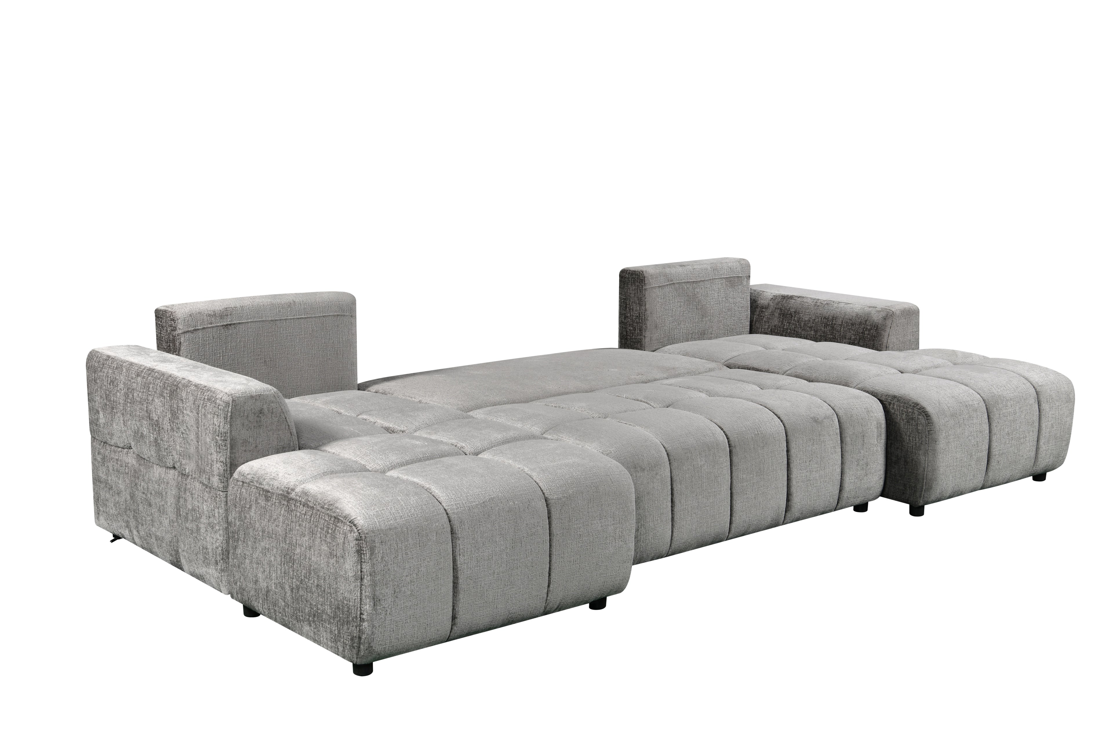 Shanghai Luxury Grey U Shape Corner Sofabed