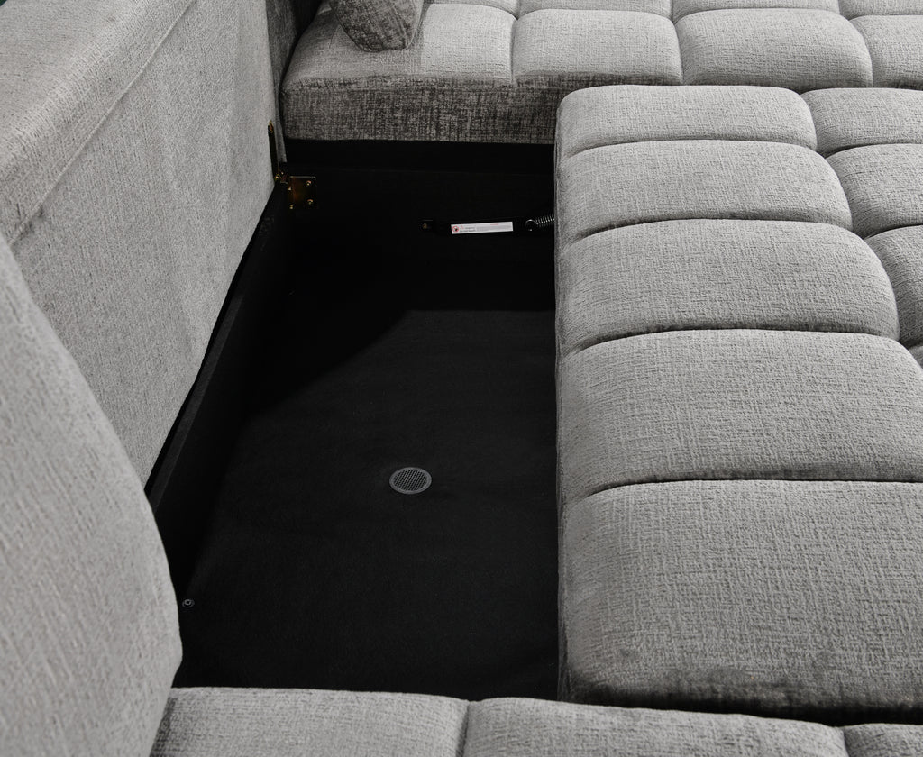 Shanghai Luxury Grey U Shape Corner Sofabed