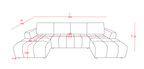 Shanghai Luxury Green U Shape Corner Sofabed