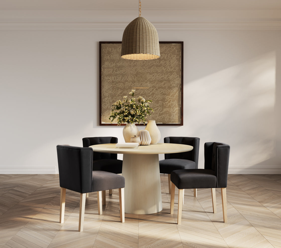 SHAY ANTHRACITE WINGED DINING CHAIR WITHOUT ARMS
