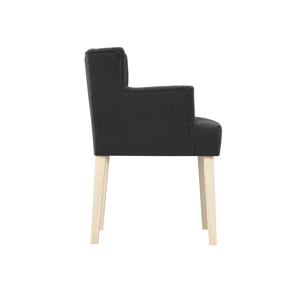 SHAY ANTHRACITE WINGED CHAIR WITH ARMS