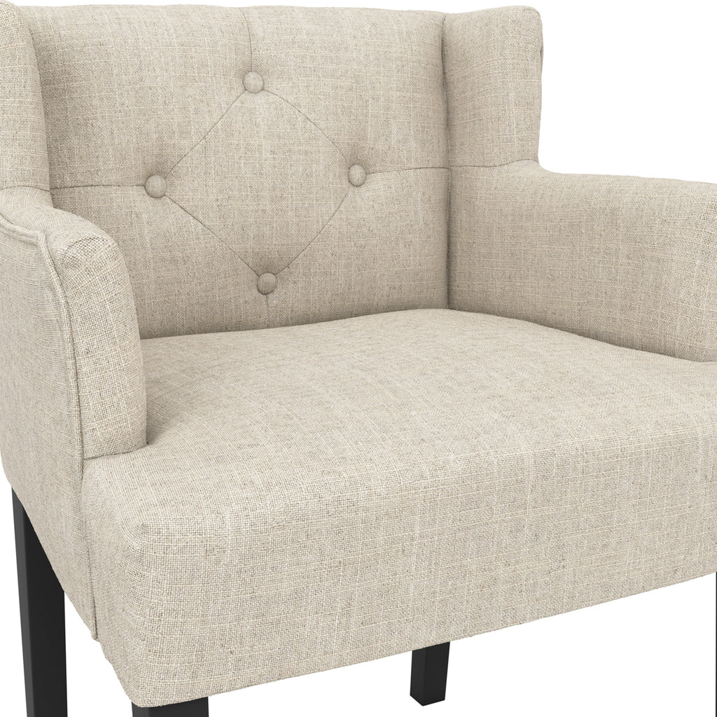SHAY STONE WINGED DINING CHAIR WITH ARMS