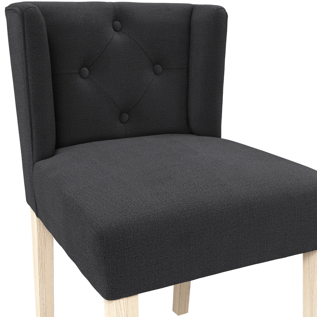SHAY ANTHRACITE WINGED DINING CHAIR WITHOUT ARMS