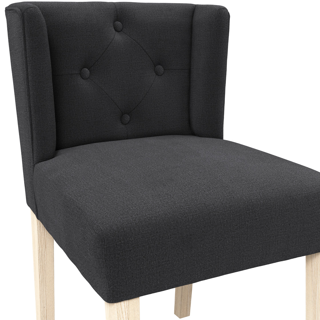 SHAY ANTHRACITE WINGED DINING CHAIR WITHOUT ARMS