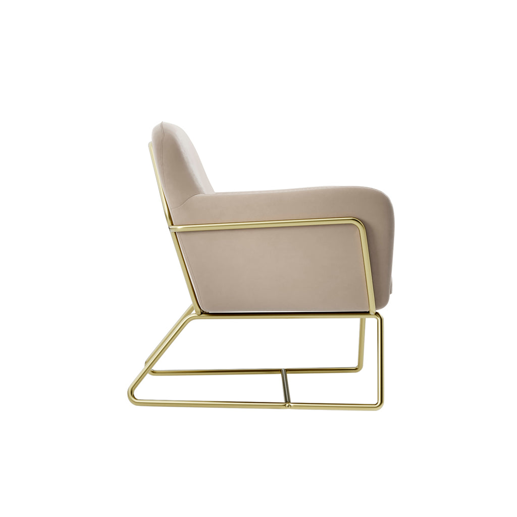 CHARLES ARMCHAIR BEIGE VELVET / BRUSHED GOLD