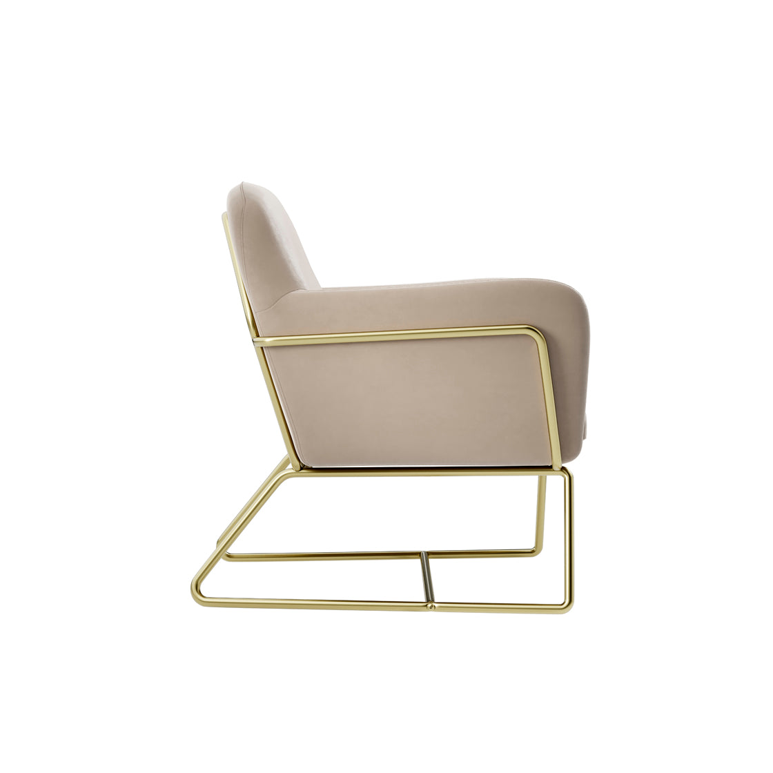CHARLES ARMCHAIR BEIGE VELVET / BRUSHED GOLD