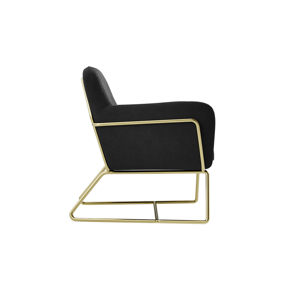 CHARLES ARMCHAIR BLACK VELVET / BRUSHED GOLD
