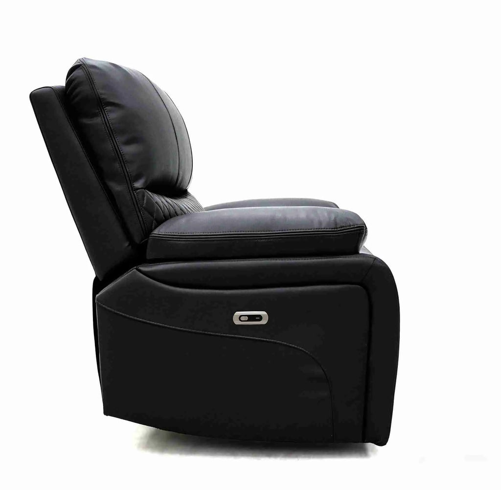 Orla Electric Recliner Sofa Black Armchair Leathair