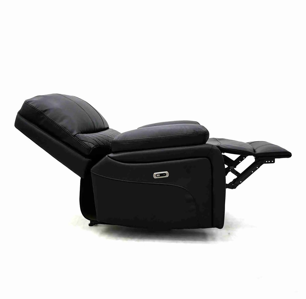 Orla Electric Recliner Sofa Black Armchair Leathair