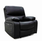 Orla Electric Recliner Sofa Black Armchair Leathair