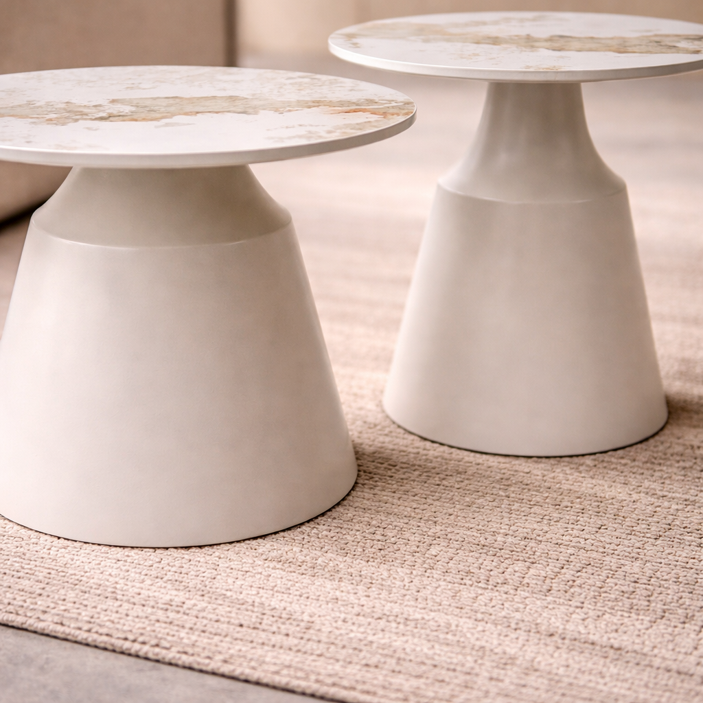Luna Coffee & End Tables Matt Grey & Pandora Set Of 2