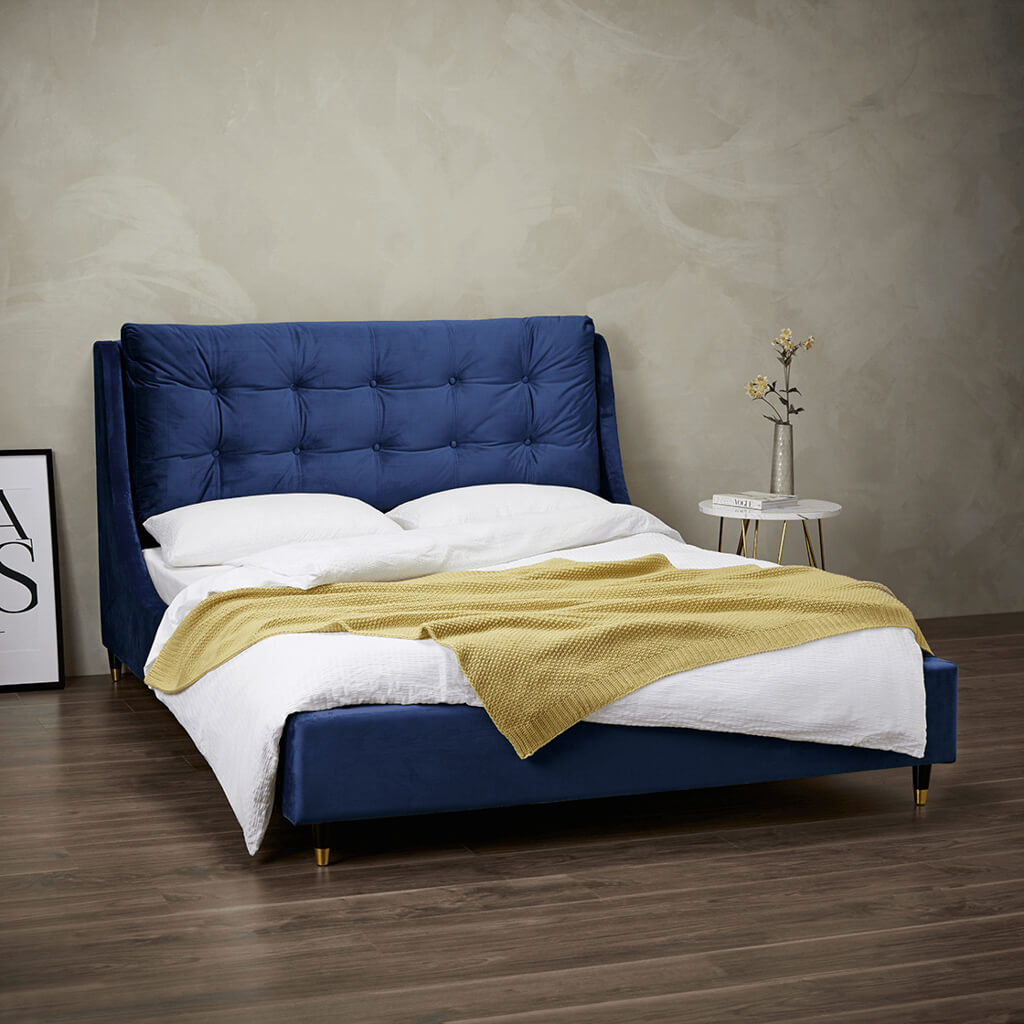 Sloane Blue Kingsize Bed