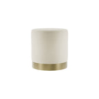 LARA POUFFE CREAM VELVET / BRUSHED GOLD SMALL
