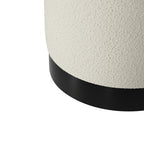 LARA POUFFE IVORY BOUCLE / MATTE BLACK SMALL
