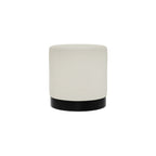 LARA POUFFE IVORY BOUCLE / MATTE BLACK SMALL