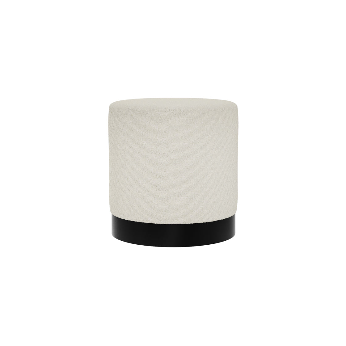 LARA POUFFE IVORY BOUCLE / MATTE BLACK SMALL