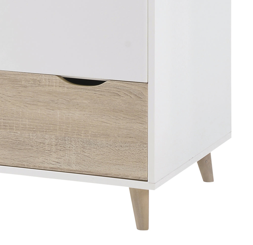 Stockholm 1 Drawer Bedside White-Oak