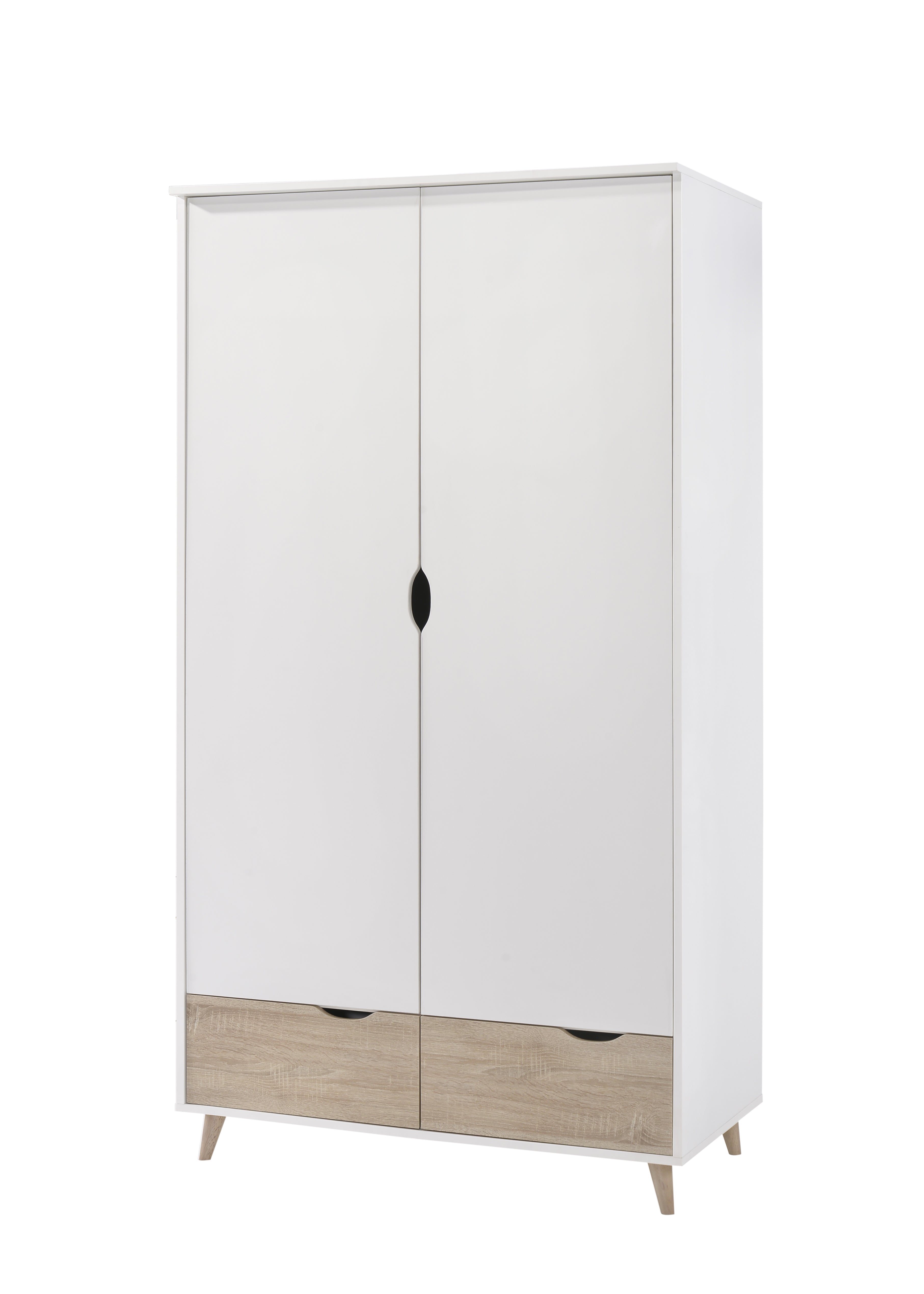 Stockholm 2 Door Wardrobe White-Oak