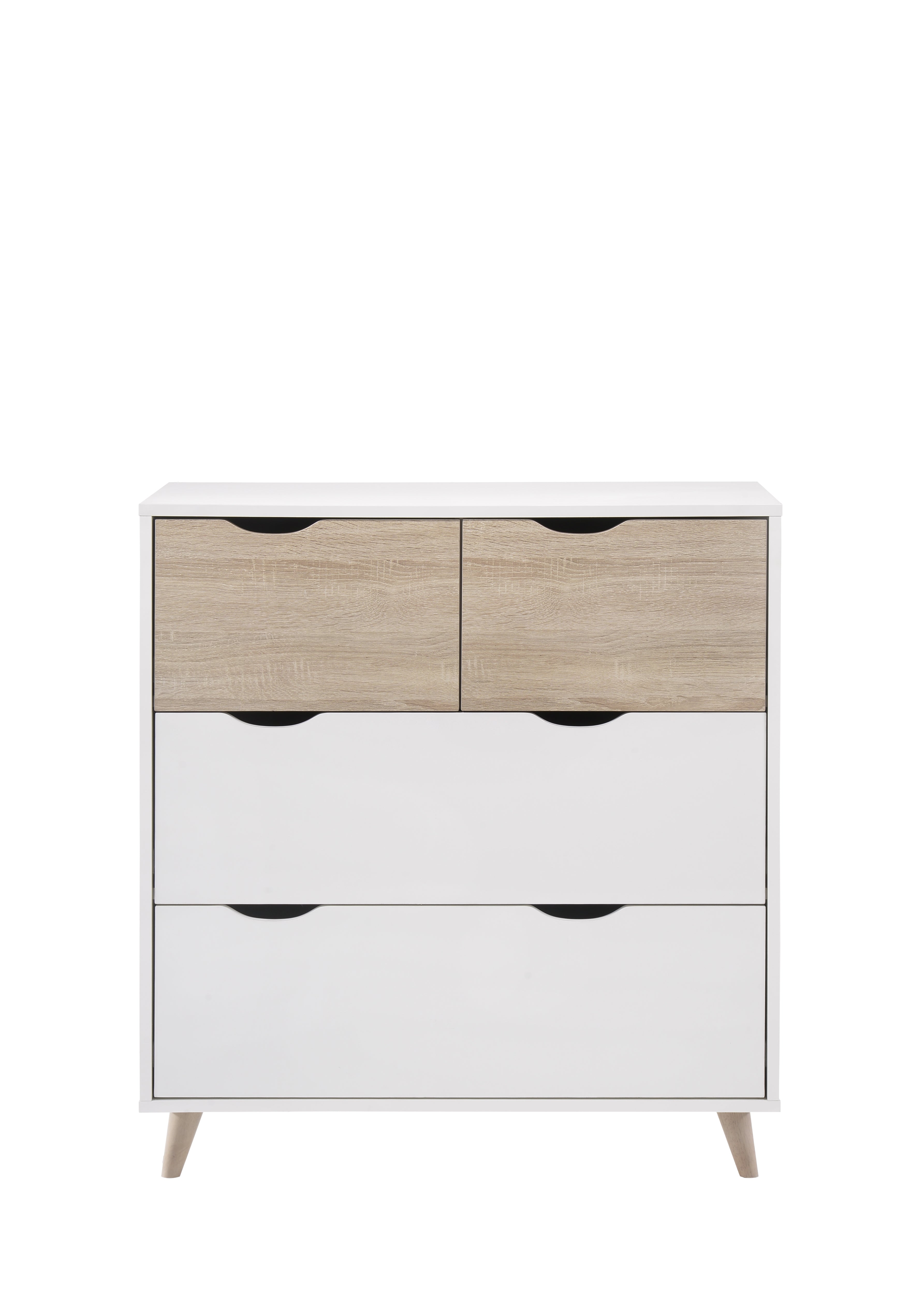 Stockholm 4 Drawer Chest White-Oak