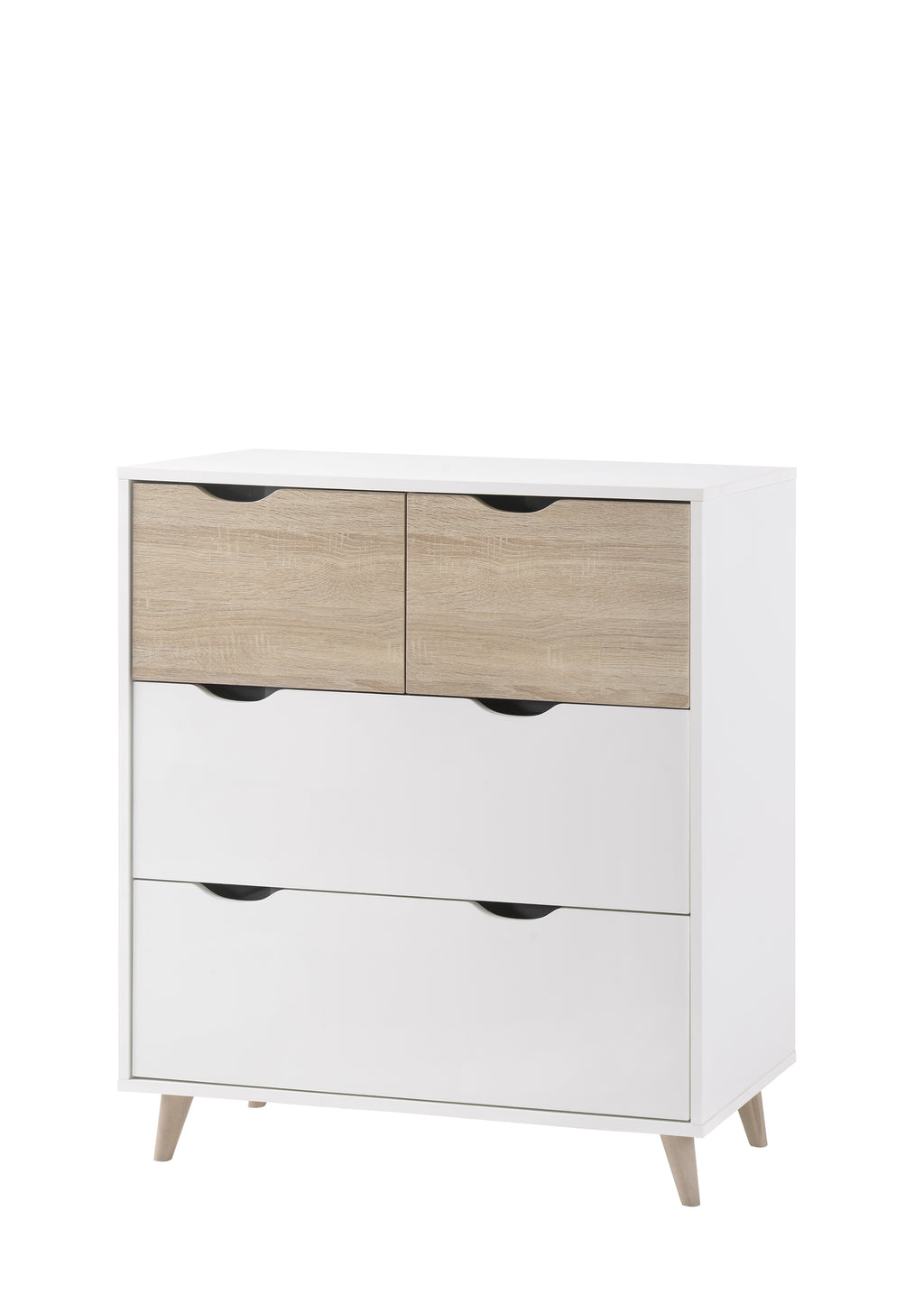 Stockholm 4 Drawer Chest White-Oak