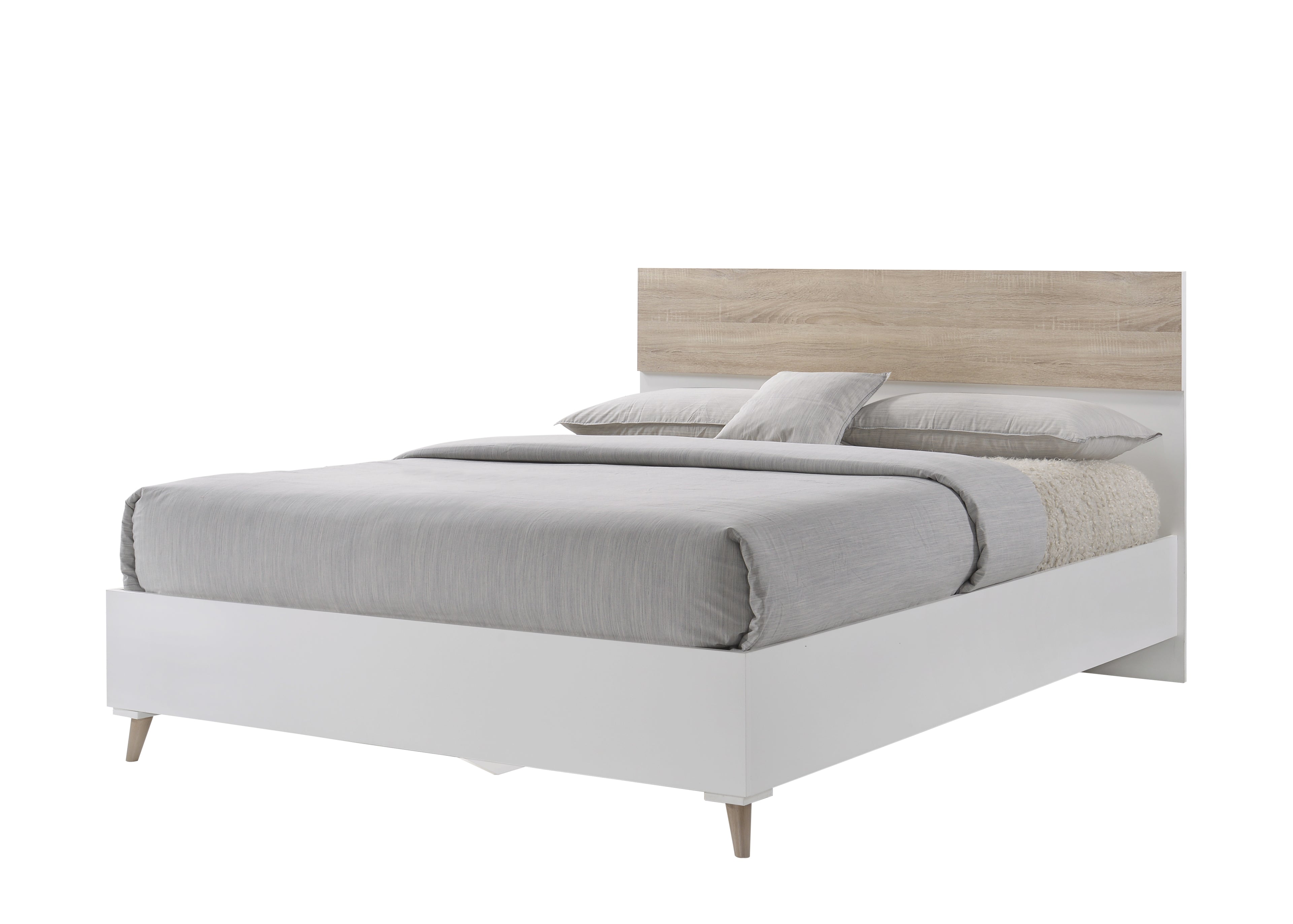 Stockholm 4.6 Double Bed White-Oak