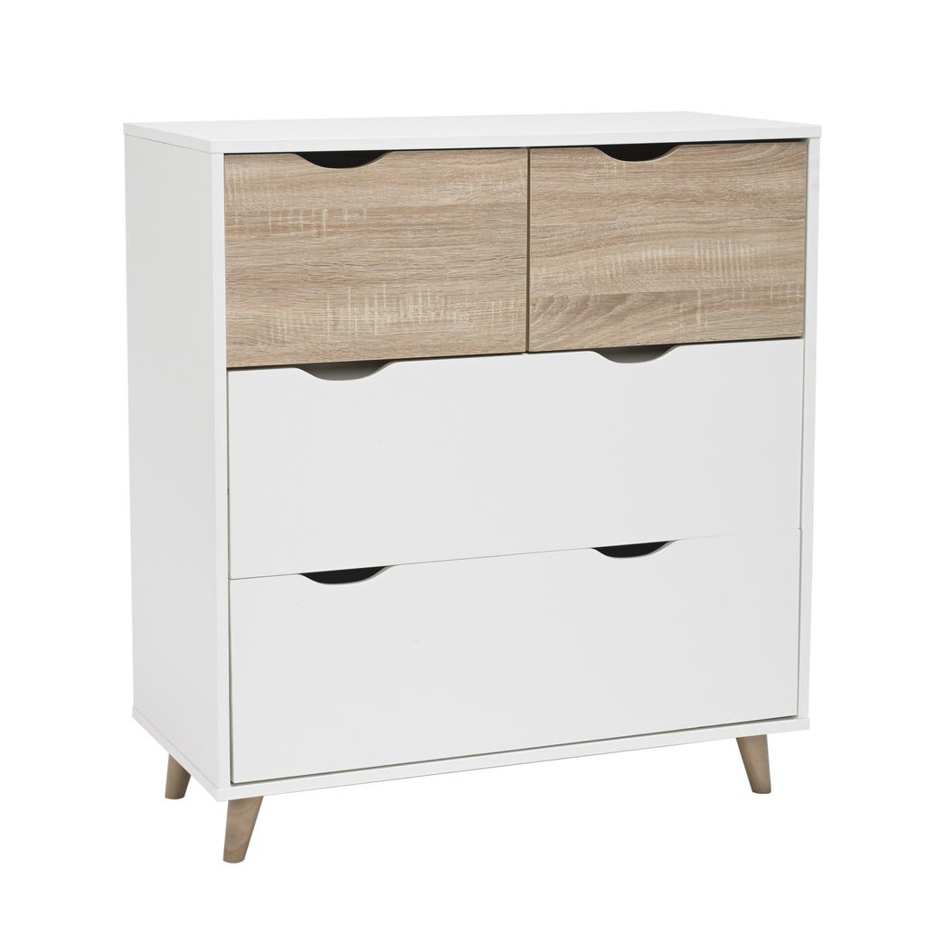 Stockholm 4 Drawer Chest White-Oak