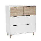 Stockholm 4 Drawer Chest White-Oak