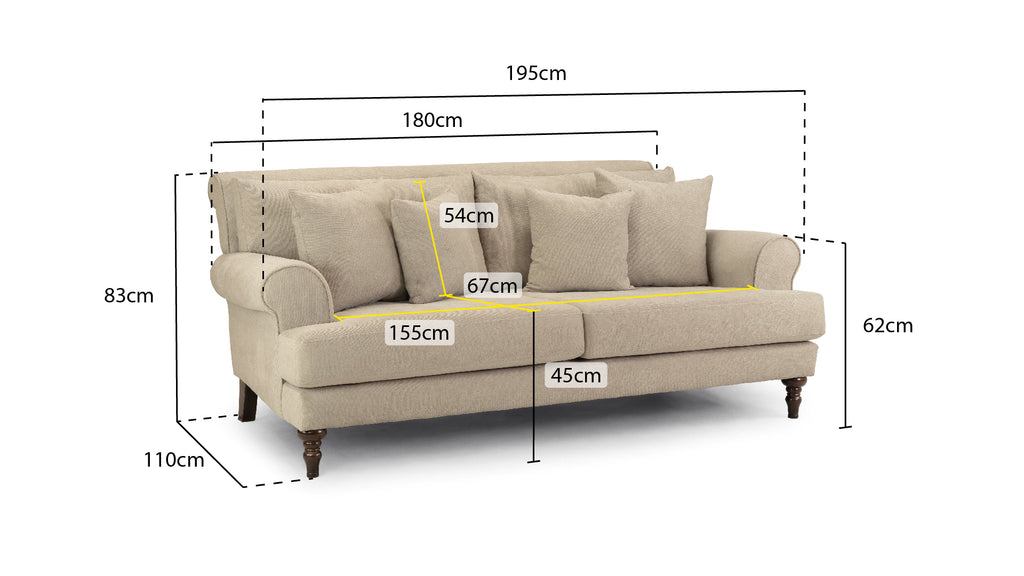 Summer Sofa Beige 3 Seater