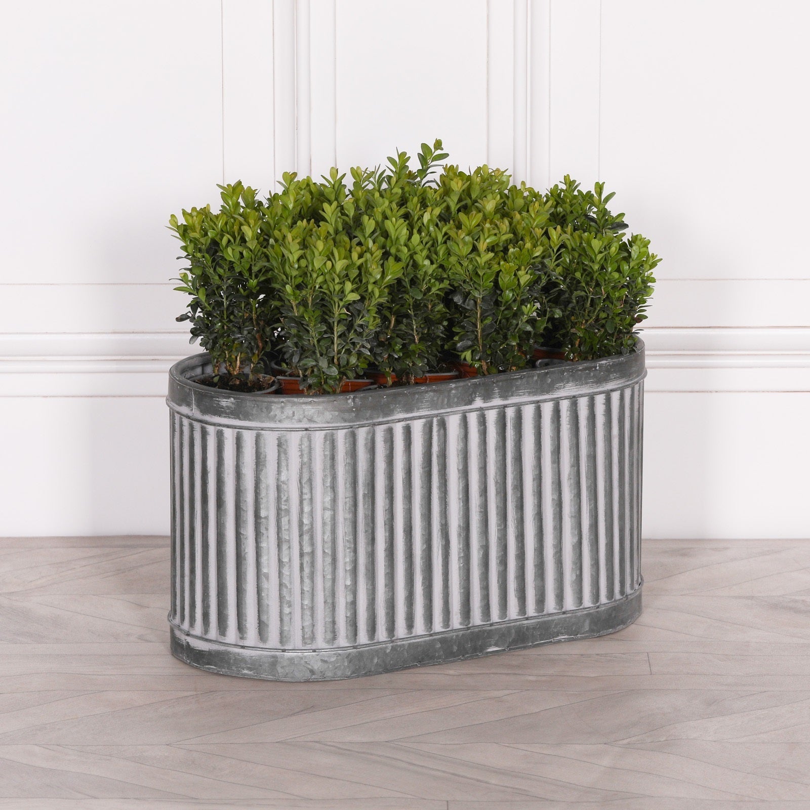 Ribbed Metal Planter - Small