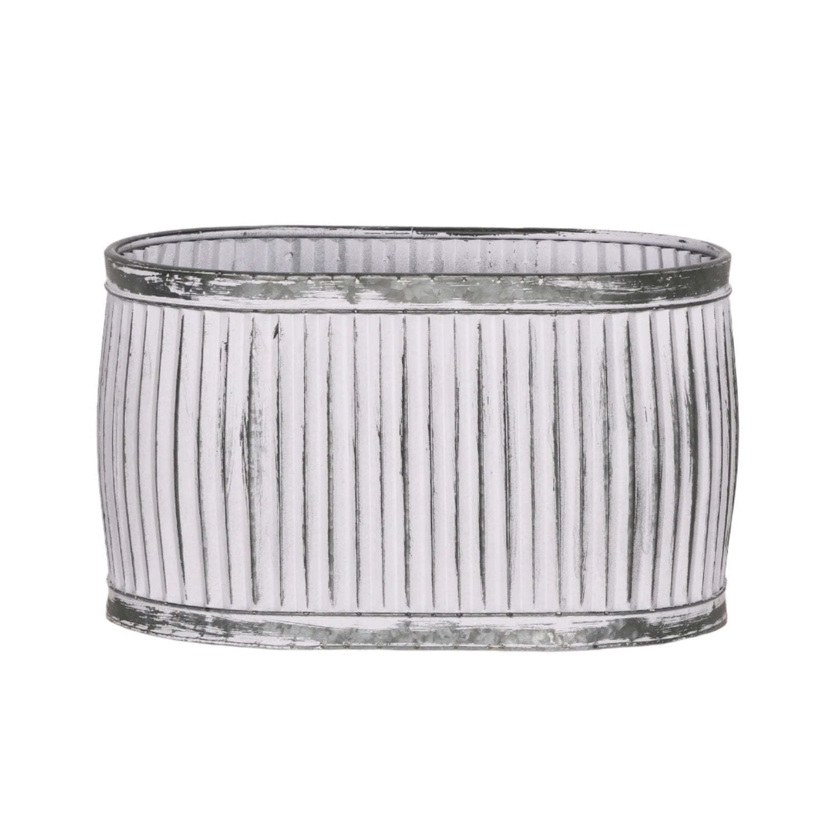 Dolly Tub Oval Metal Planter - Medium